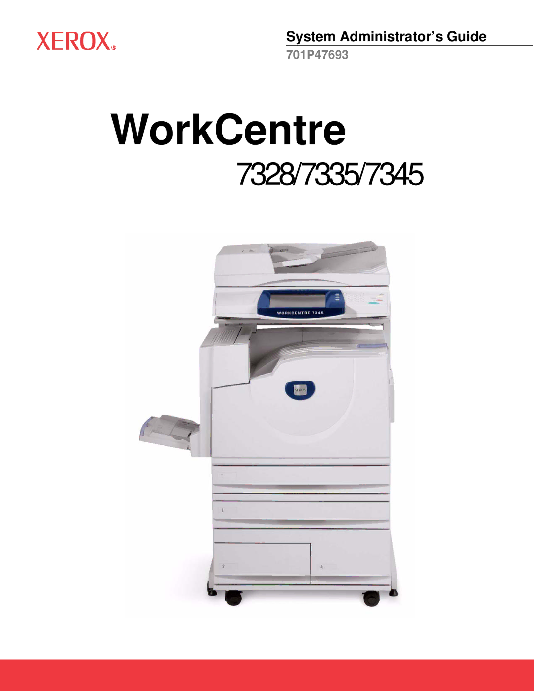 Xerox 7345, 7335 manual WorkCentre 