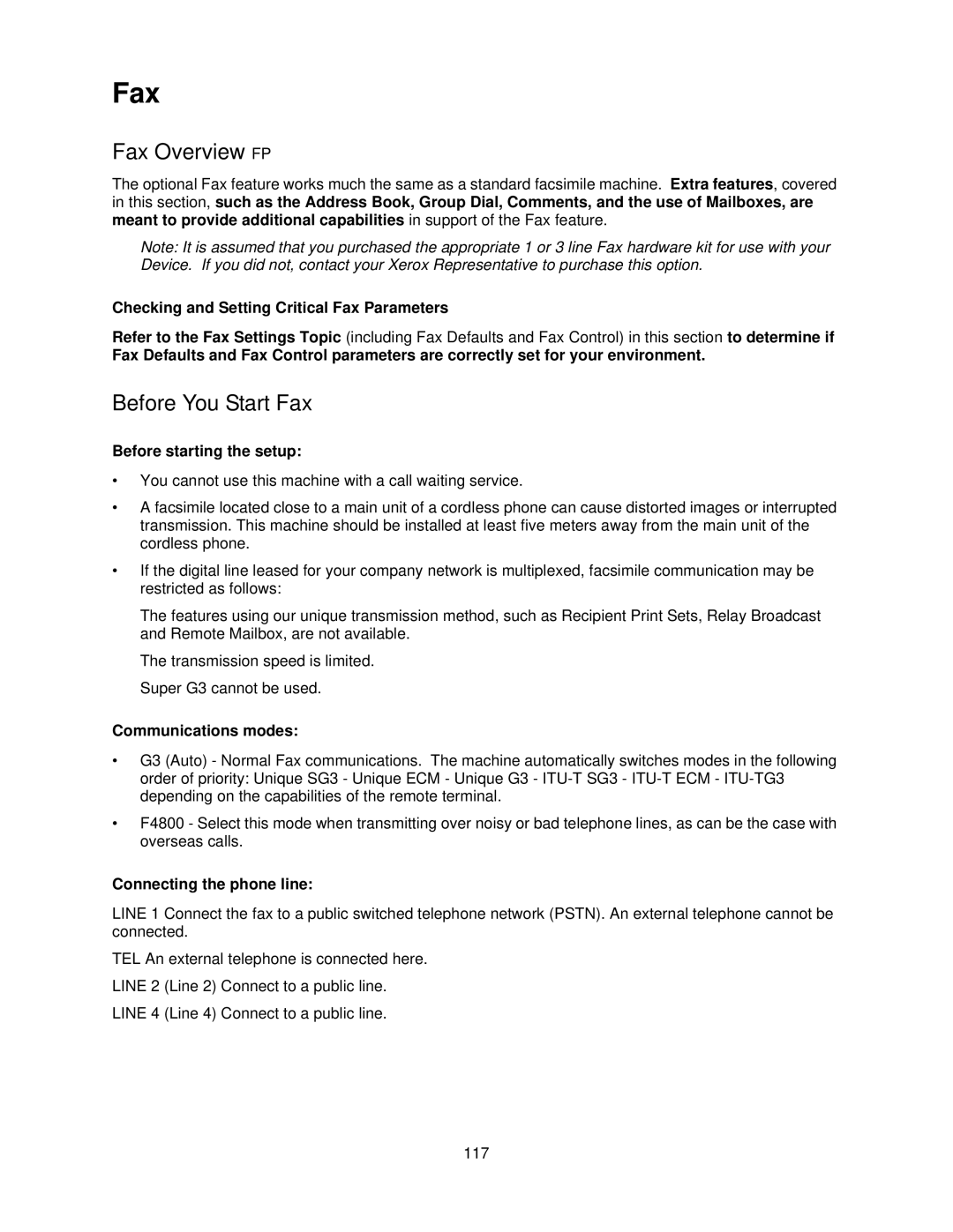 Xerox 7345, 7335 manual Fax Overview FP, Before You Start Fax 