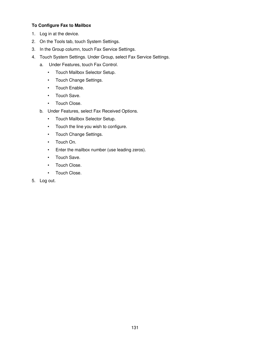 Xerox 7345, 7335 manual To Configure Fax to Mailbox 