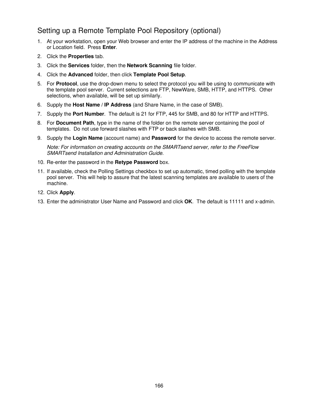 Xerox 7335, 7345 manual Setting up a Remote Template Pool Repository optional 