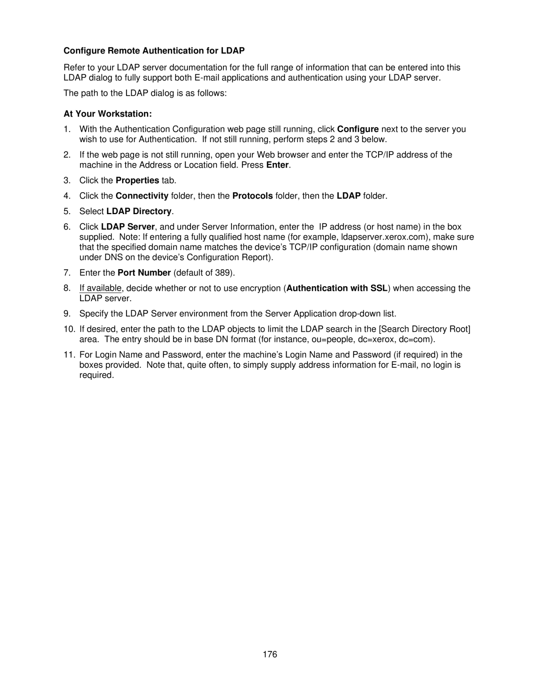 Xerox 7335, 7345 manual Configure Remote Authentication for Ldap, Select Ldap Directory 