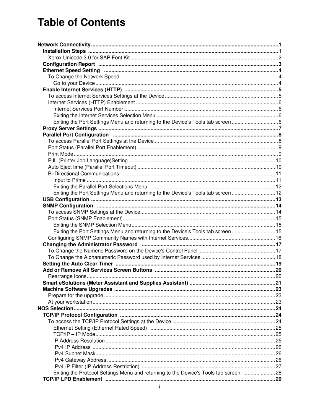 Xerox 7345, 7335 manual Table of Contents 