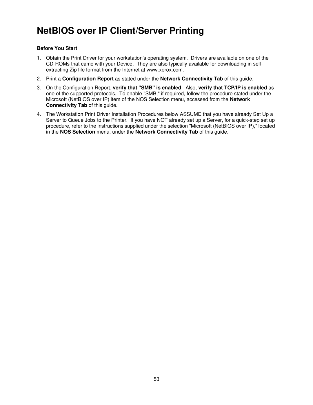 Xerox 7345, 7335 manual NetBIOS over IP Client/Server Printing 