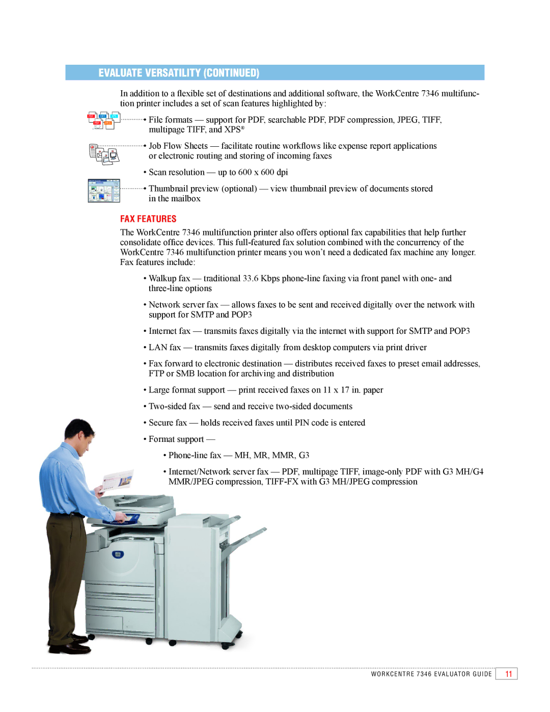 Xerox 7346 manual Fax Features 