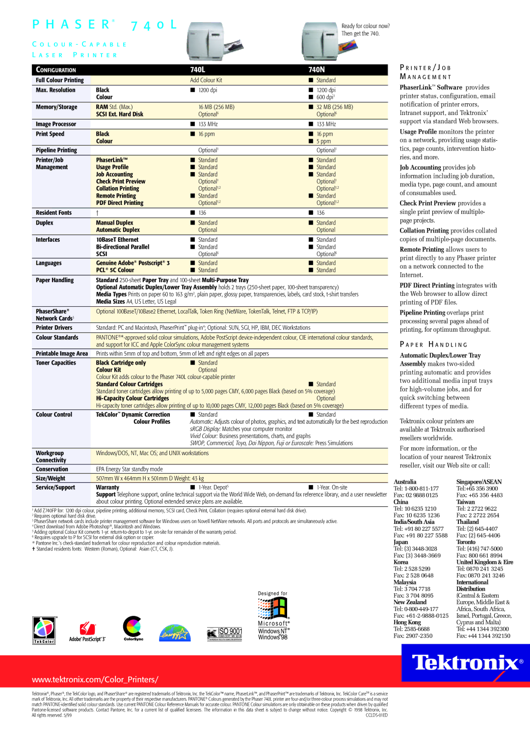 Xerox 740L manual Then get, Standard Management, Network Cards3, Hi-Capacity Colour Cartridges Optional 