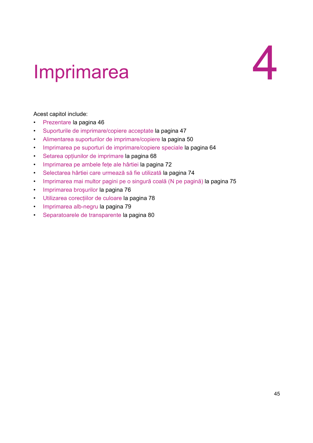 Xerox 7425 manual Imprimarea 