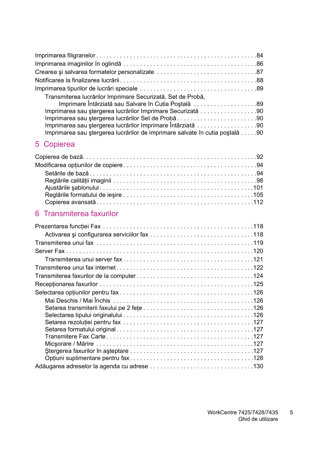 Xerox 7425 manual Copierea 