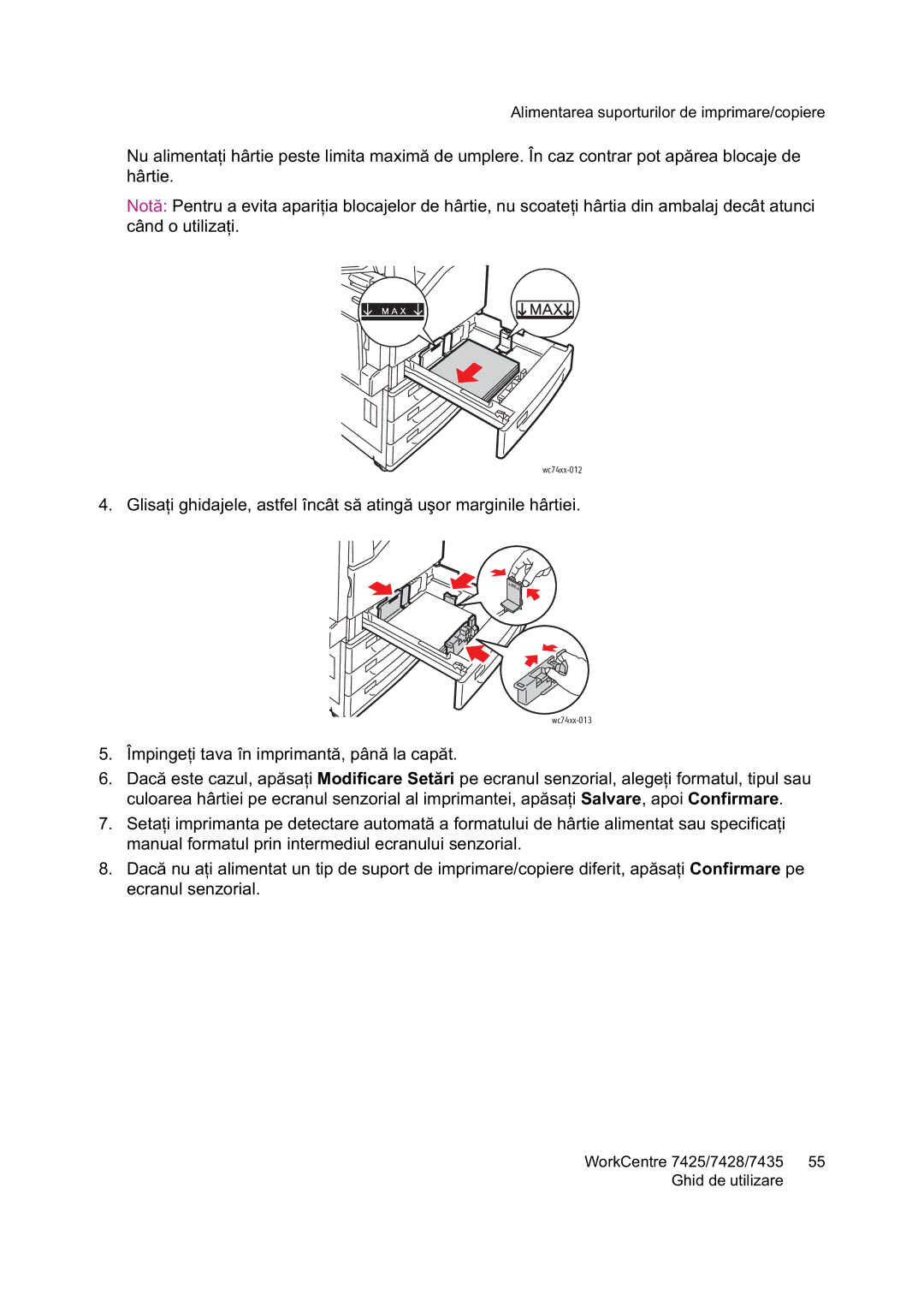 Xerox 7425 manual Salvare , apoi Confirmare, Confirmare pe 