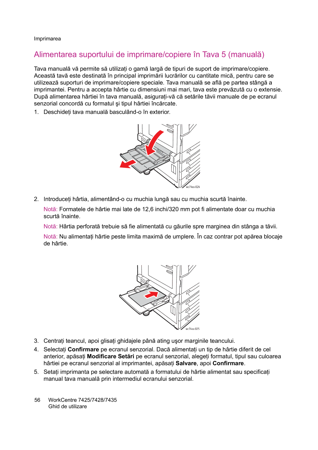 Xerox 7425 manual Modificare Setri, Salvare, apoi Confirmare 