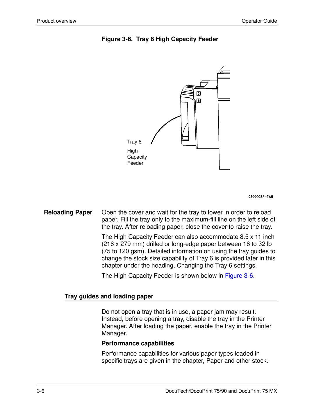 Xerox 75 MX manual Tray guides and loading paper, Performance capabilities 