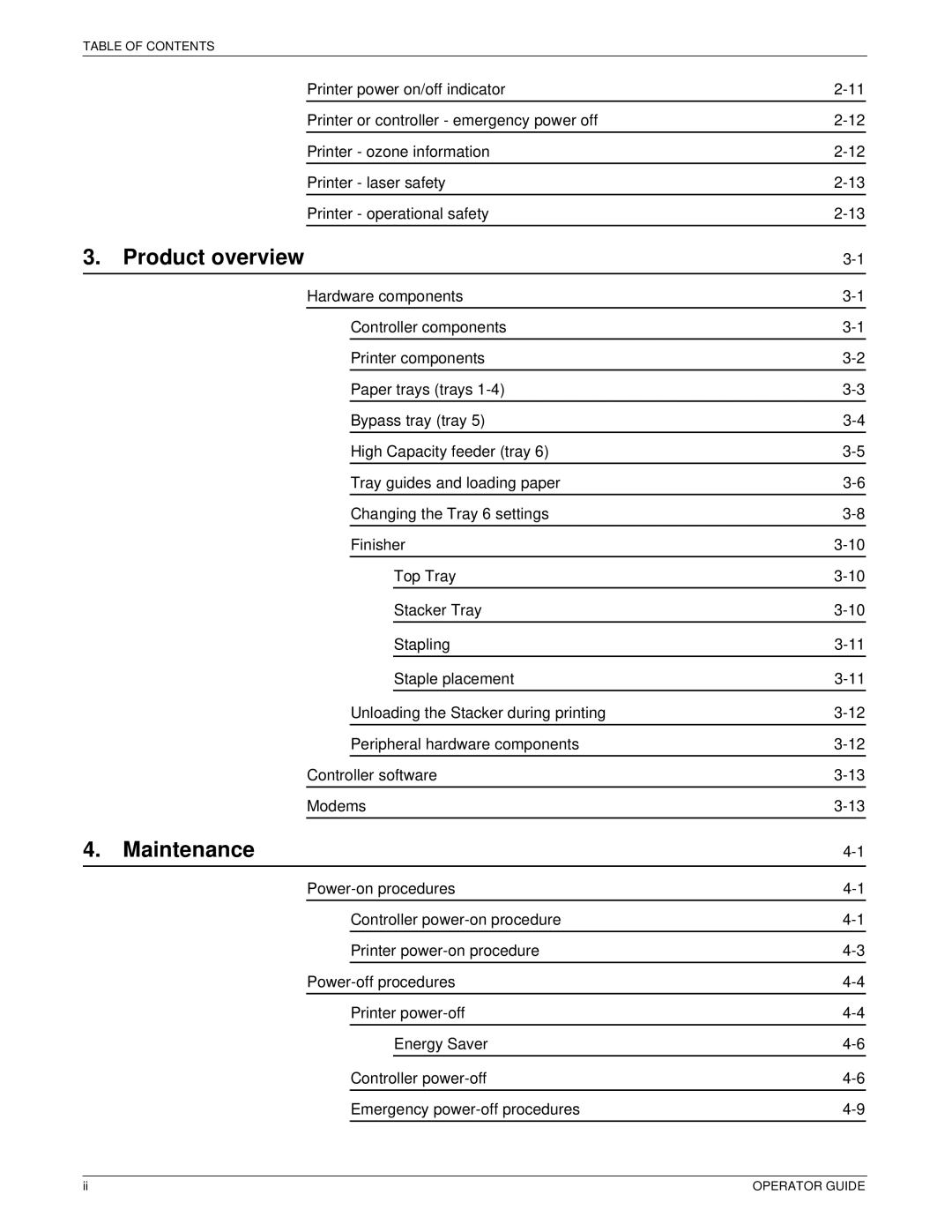 Xerox 75 MX manual Product overview, Maintenance 