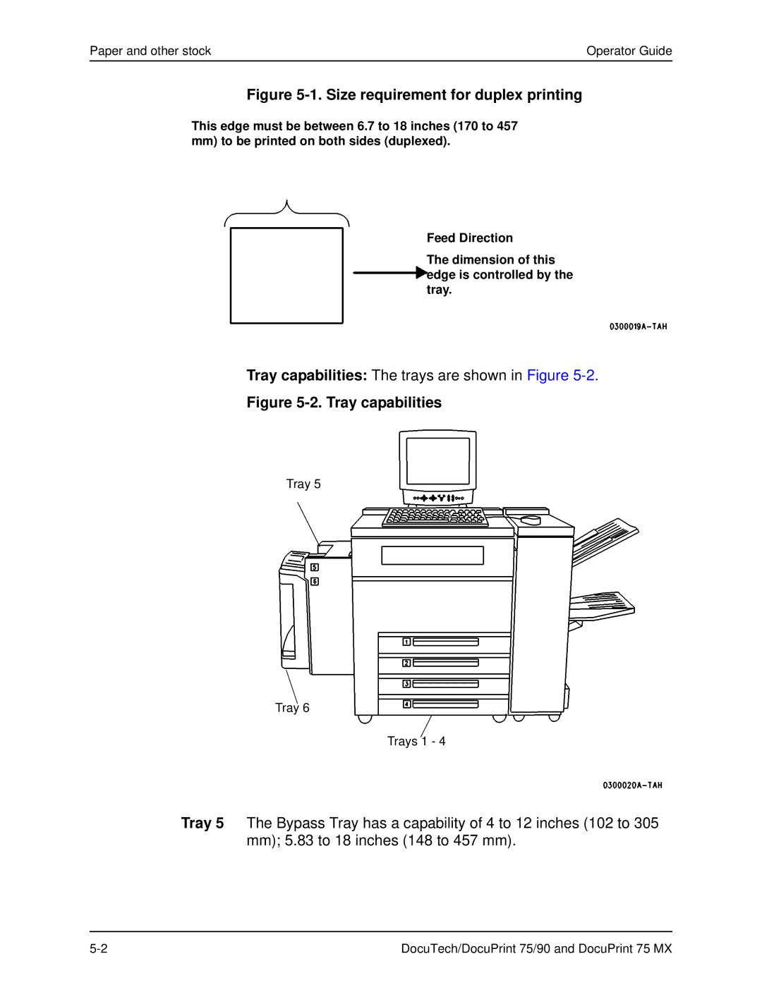 Xerox 75 MX manual Size requirement for duplex printing 