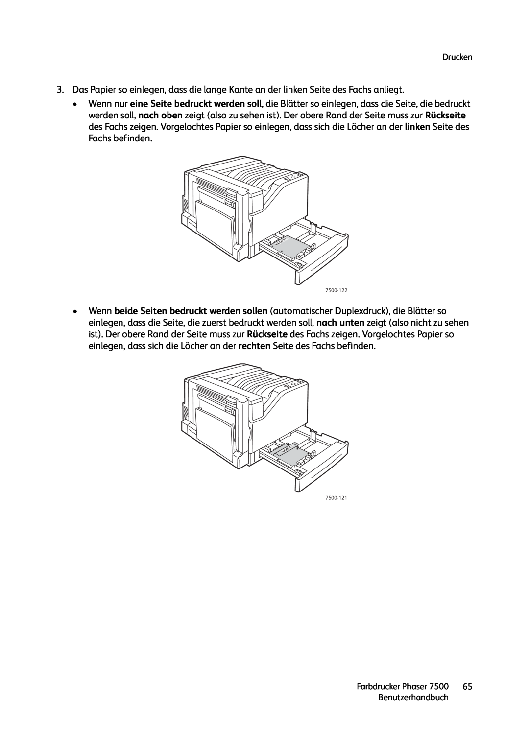 Xerox 7500 color printer manual Drucken 