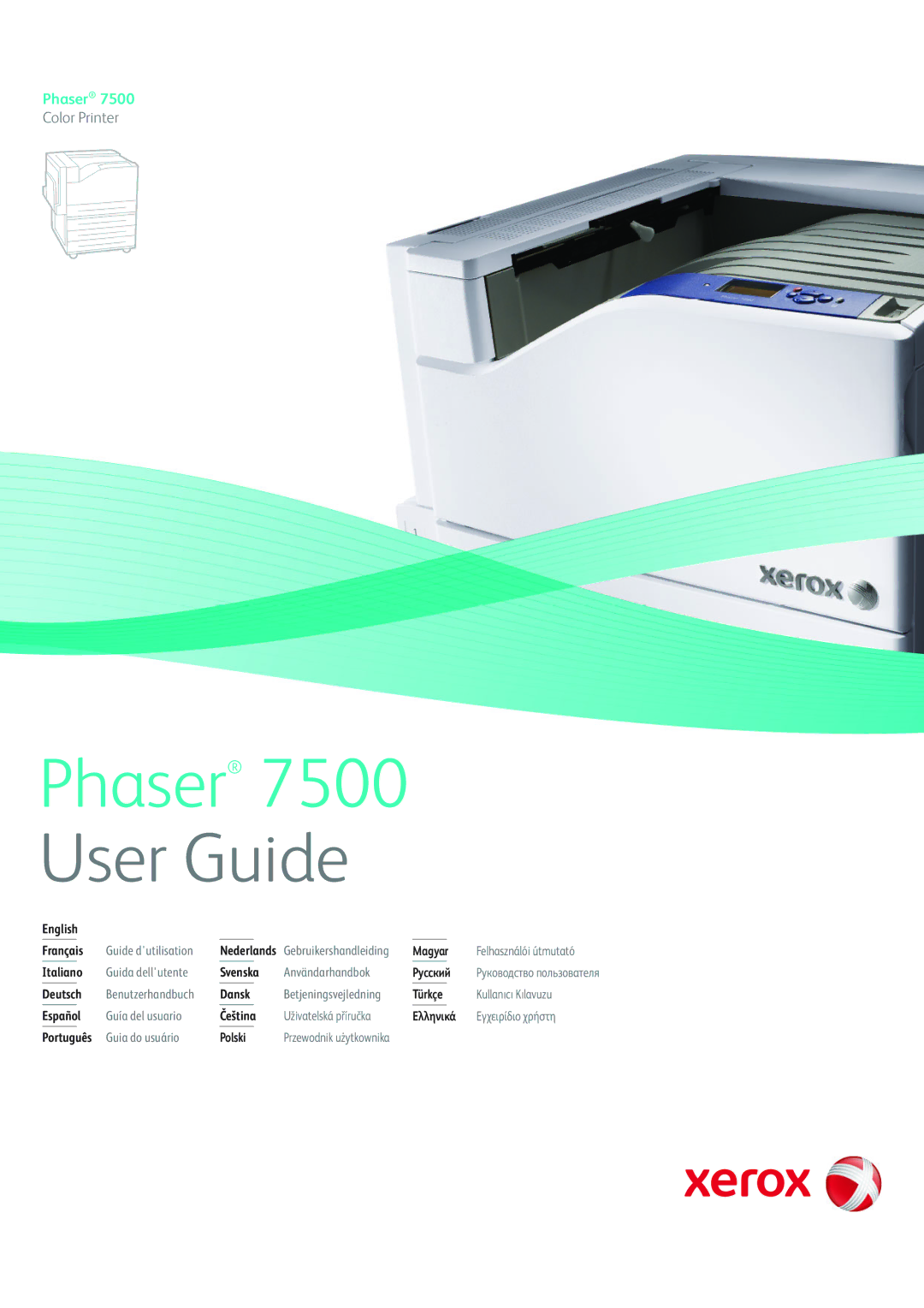 Xerox 7500 color printer manual User Guide 