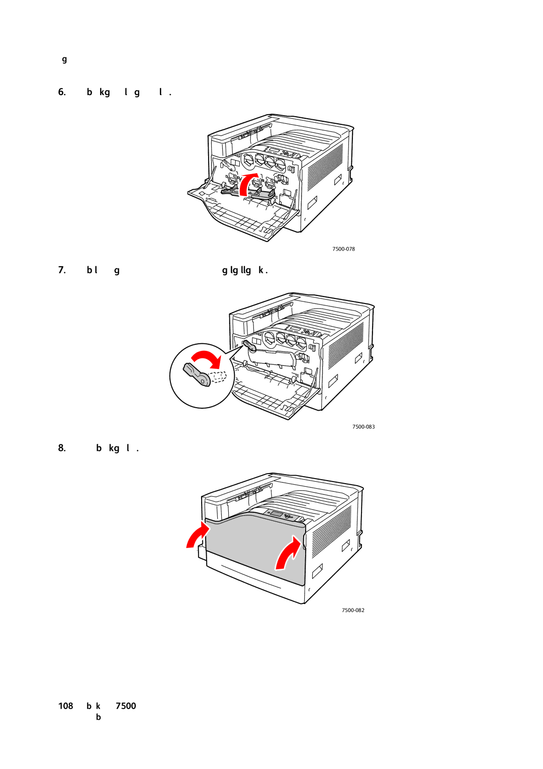 Xerox 7500 color printer manual Die Abdeckung der Belichtungseinheit schließen 