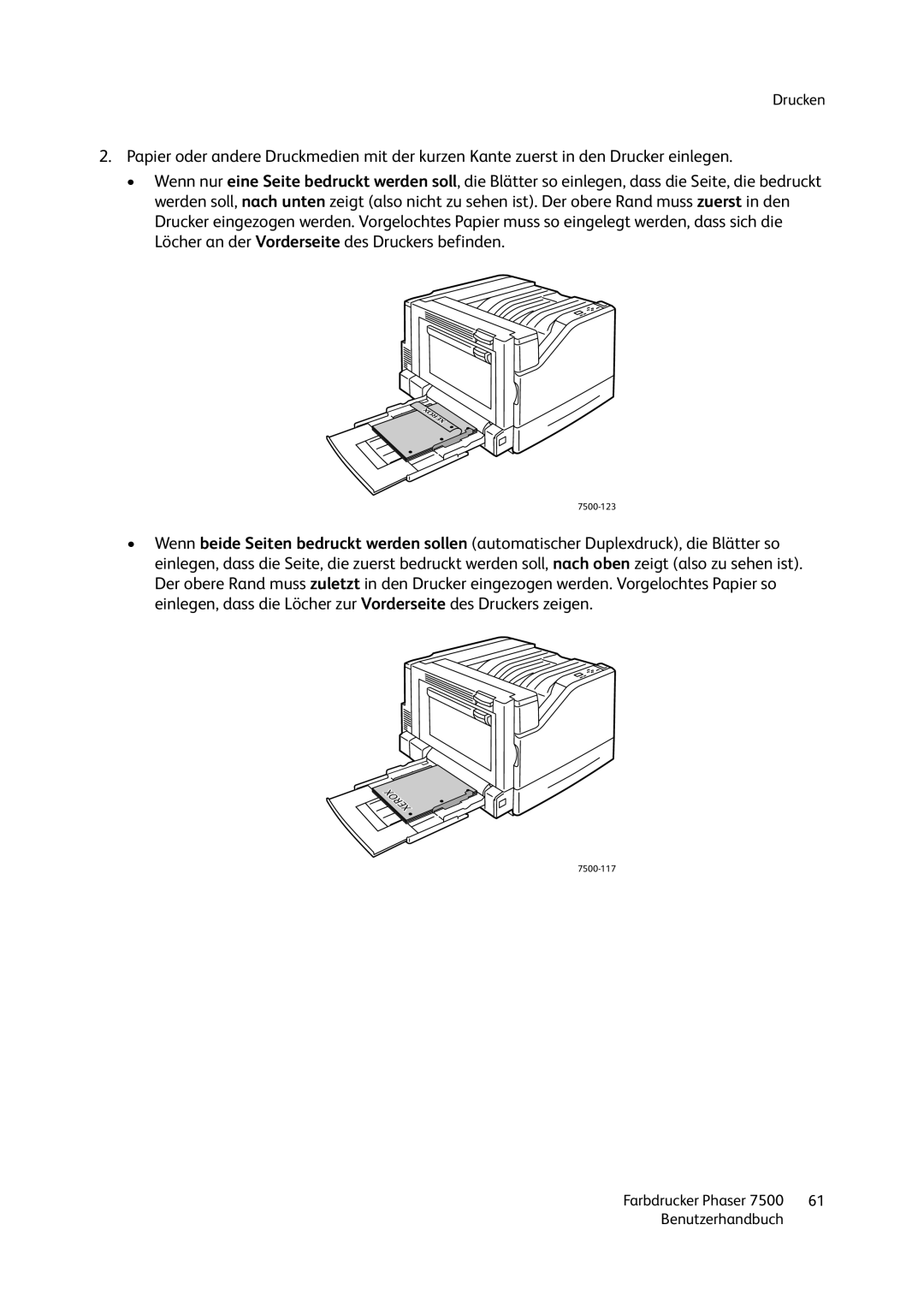 Xerox 7500 color printer manual 7500-123 