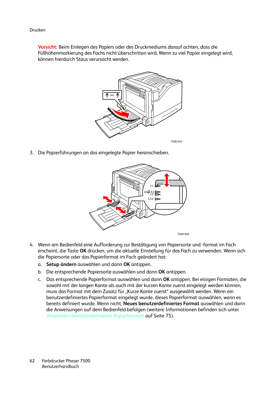 Xerox 7500 color printer manual 7500-047 