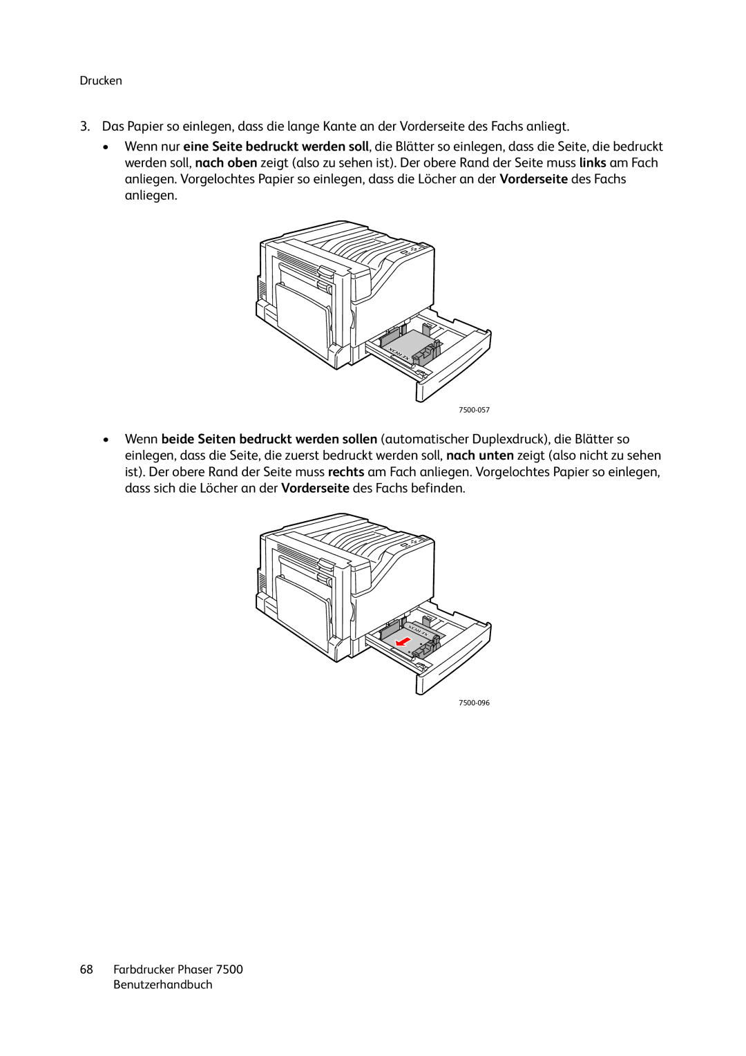 Xerox 7500 color printer manual 7500-057 