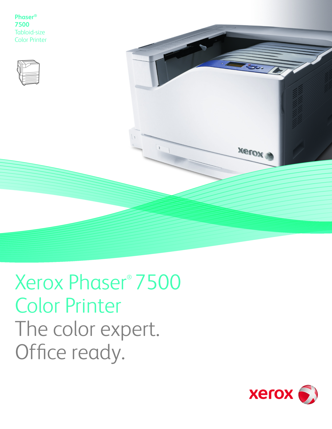 Xerox 7500DT, 7500DX manual Xerox Phaser 7500 Color Printer, The color expert. Office ready 