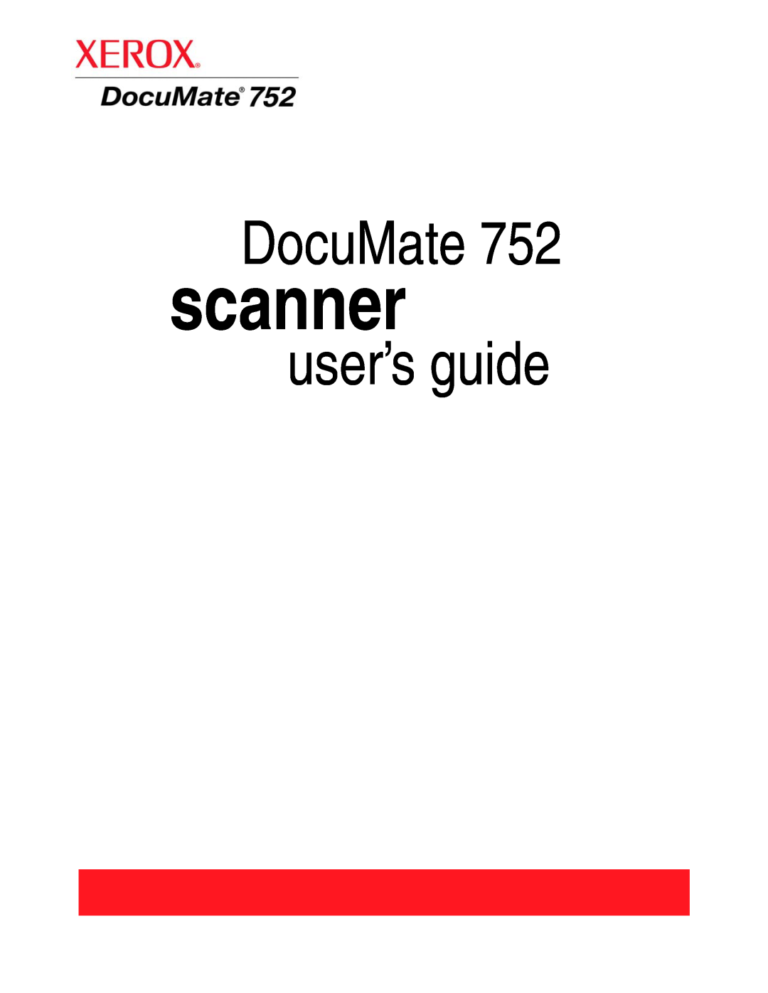 Xerox 752 manual scanner, DocuMate, user’s guide 