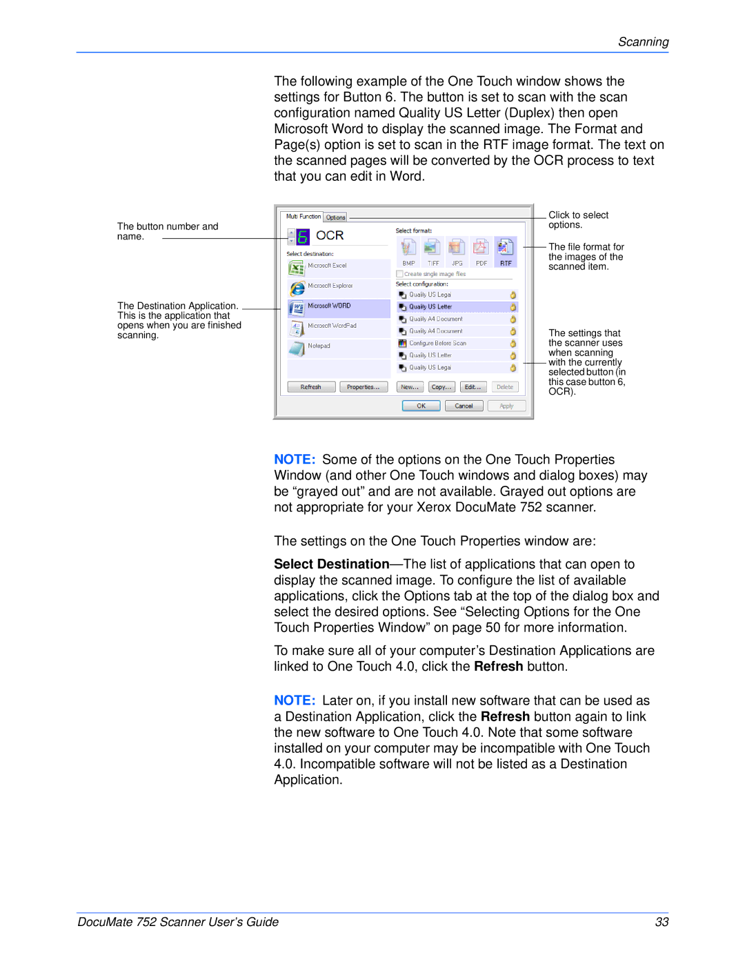 Xerox 752 manual Scanning 