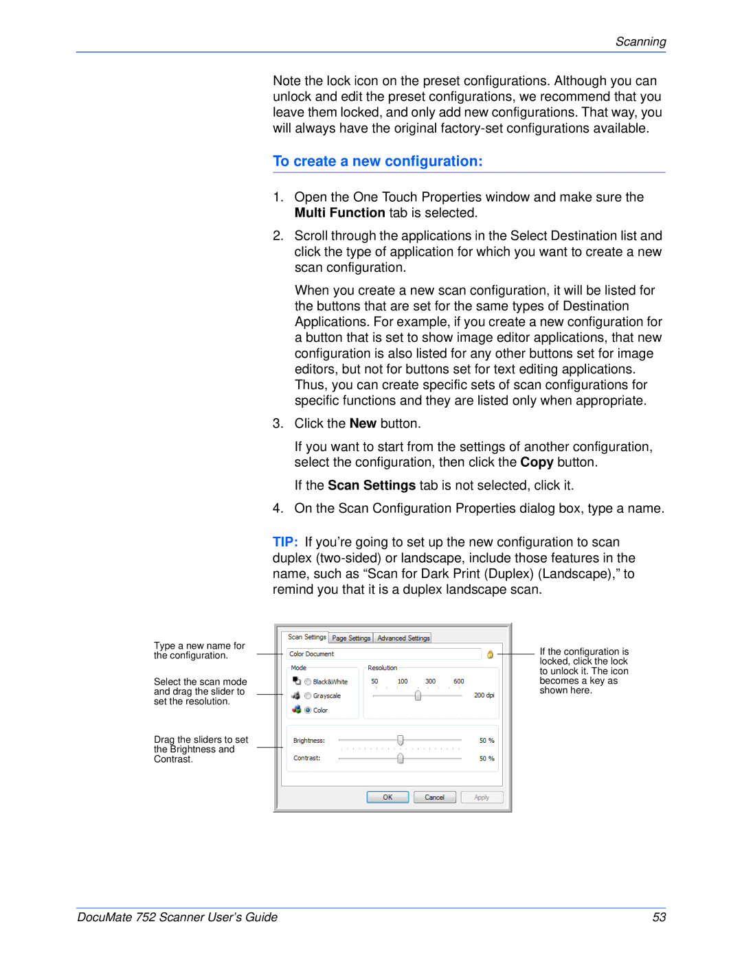 Xerox 752 manual To create a new configuration 