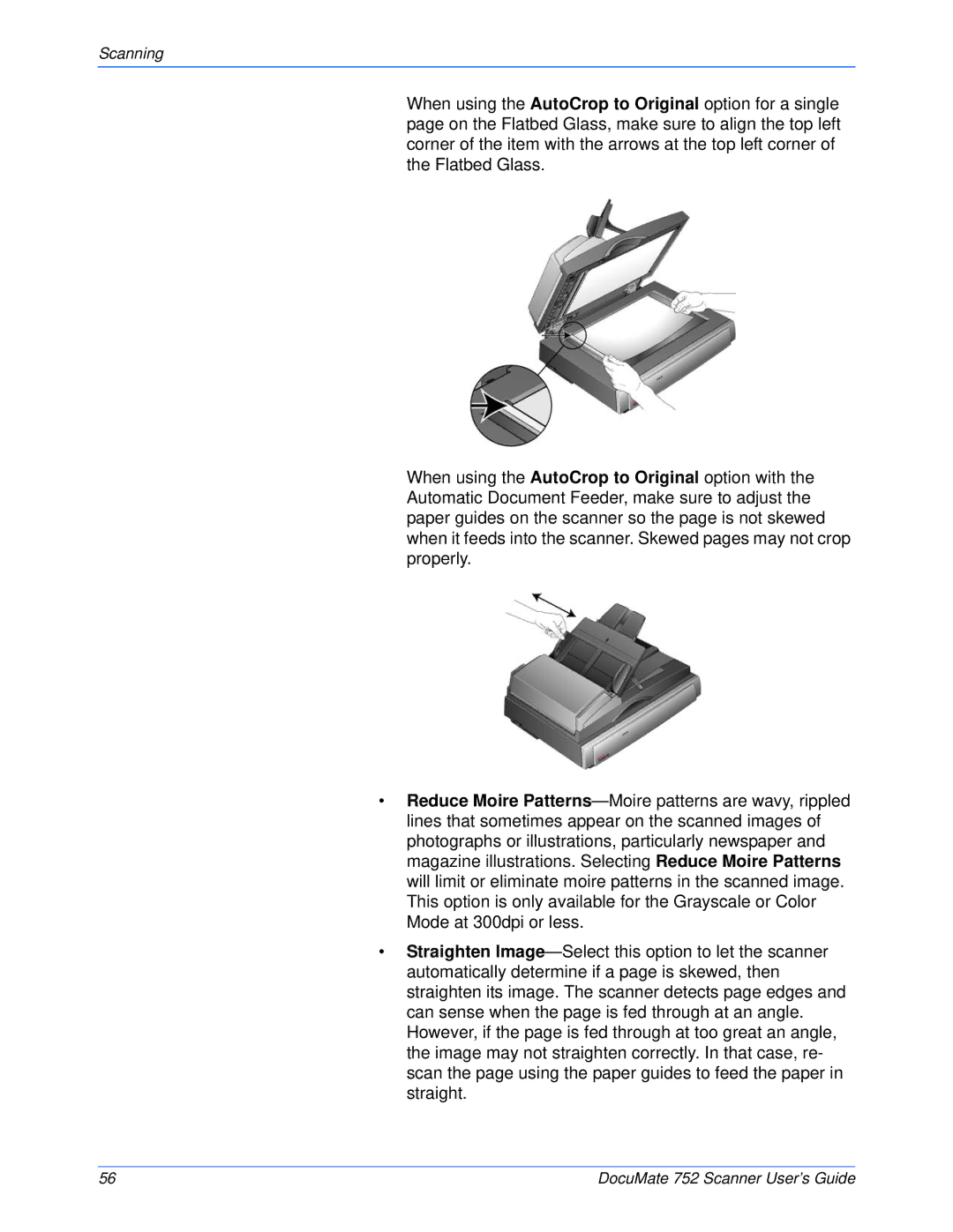 Xerox 752 manual Scanning 