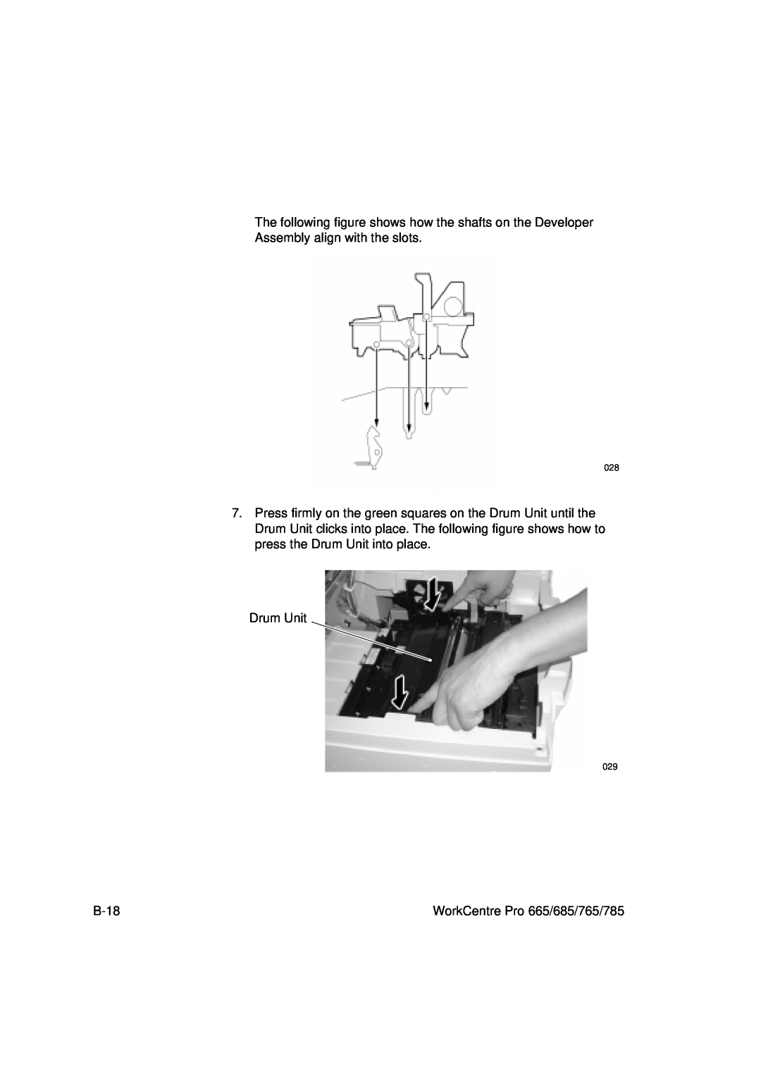 Xerox manual Drum Unit, B-18, WorkCentre Pro 665/685/765/785 
