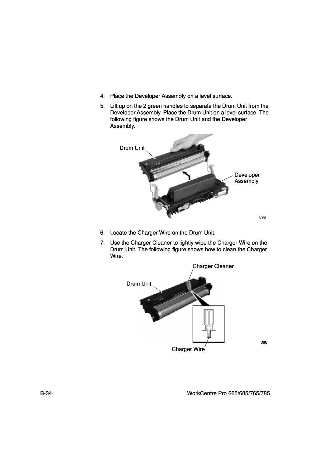 Xerox 765, 665, 685, 785 manual Place the Developer Assembly on a level surface 