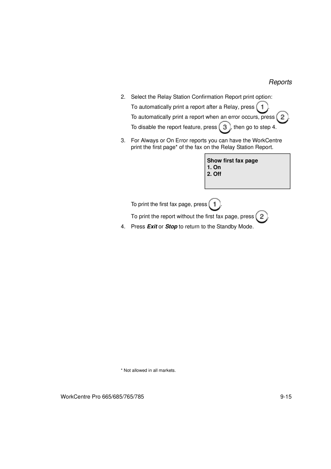 Xerox 665, 765, 685, 785 manual Reports 