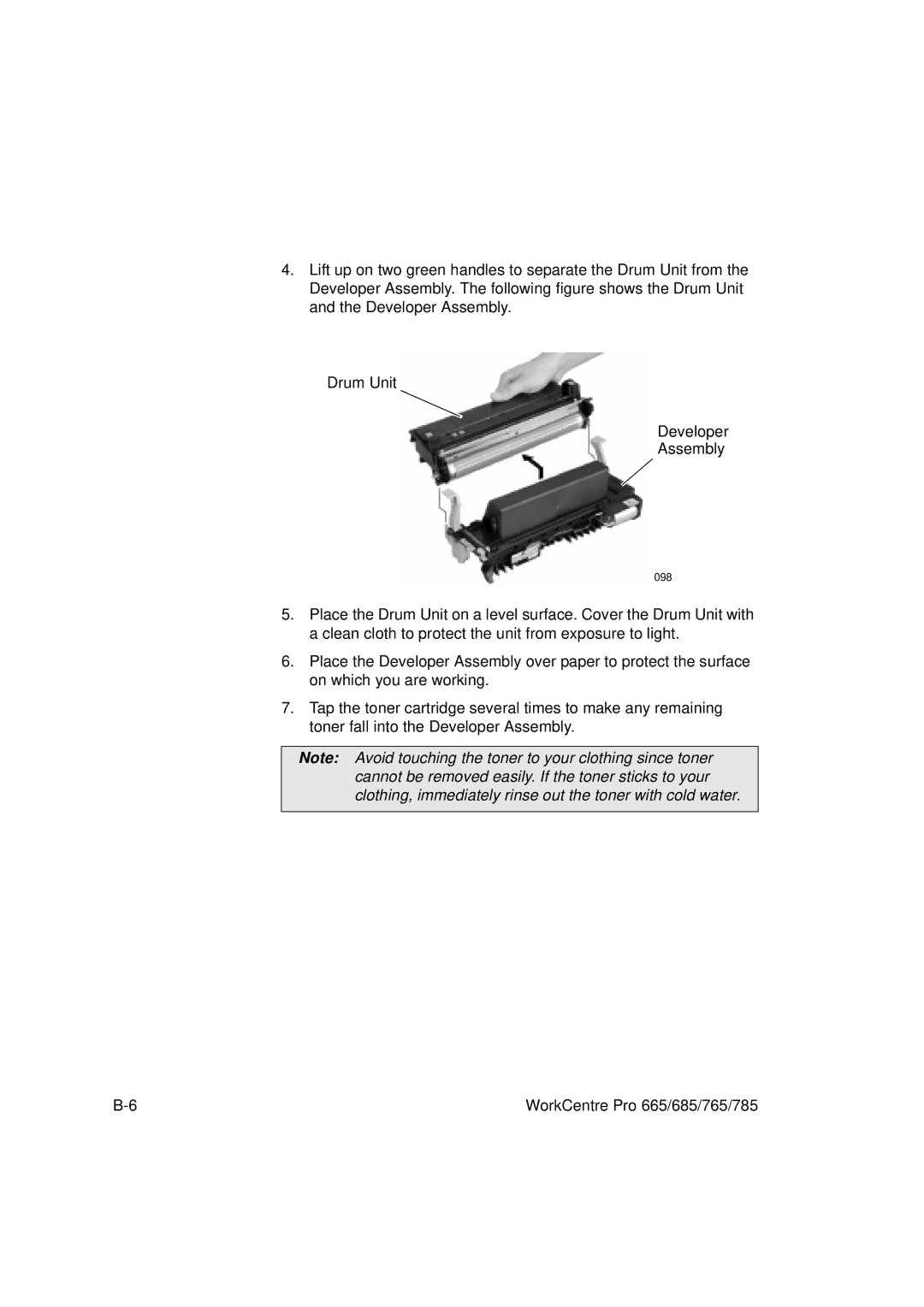 Xerox 765, 665, 685, 785 manual 098 