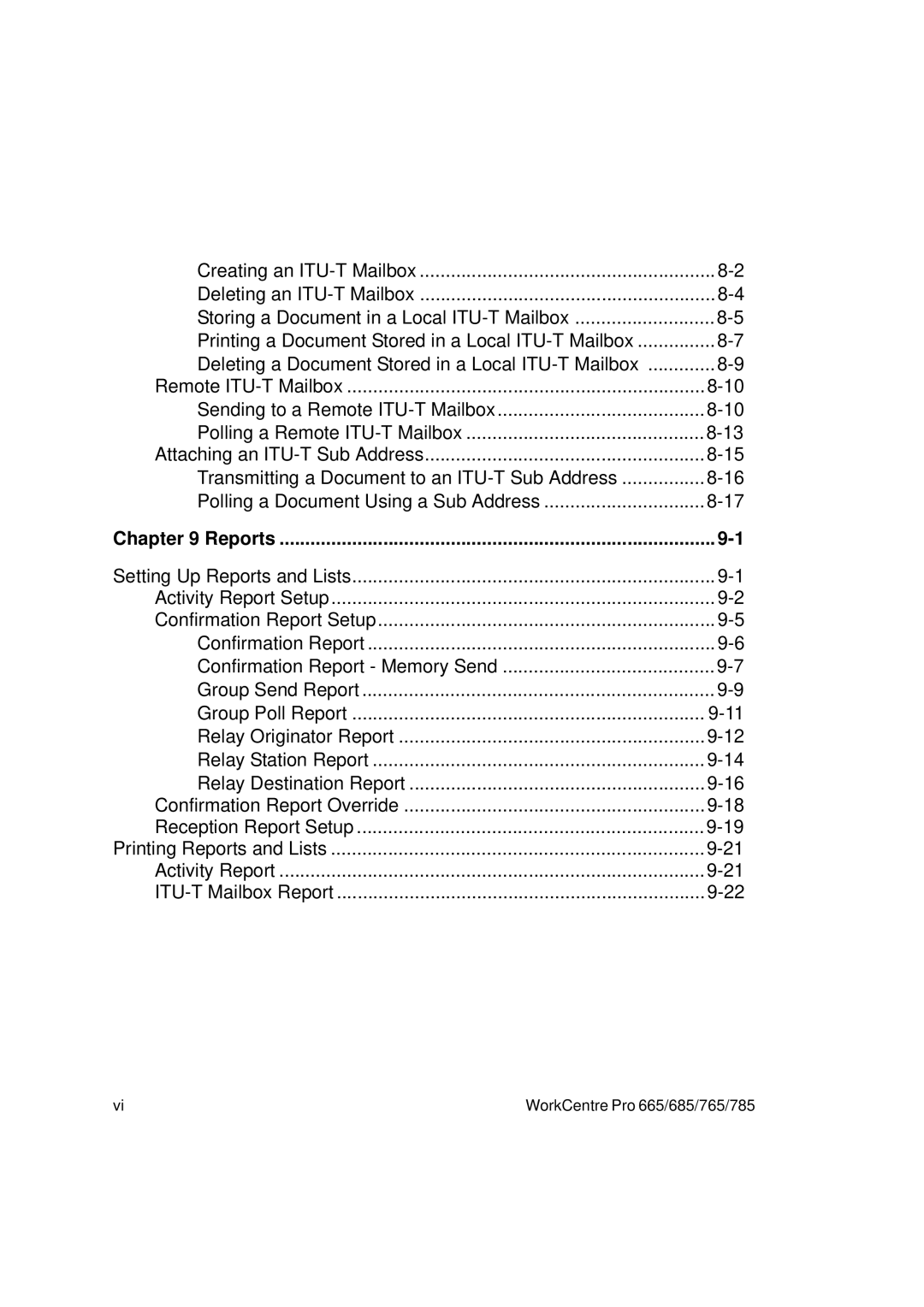 Xerox 765, 665, 685, 785 manual Reports 