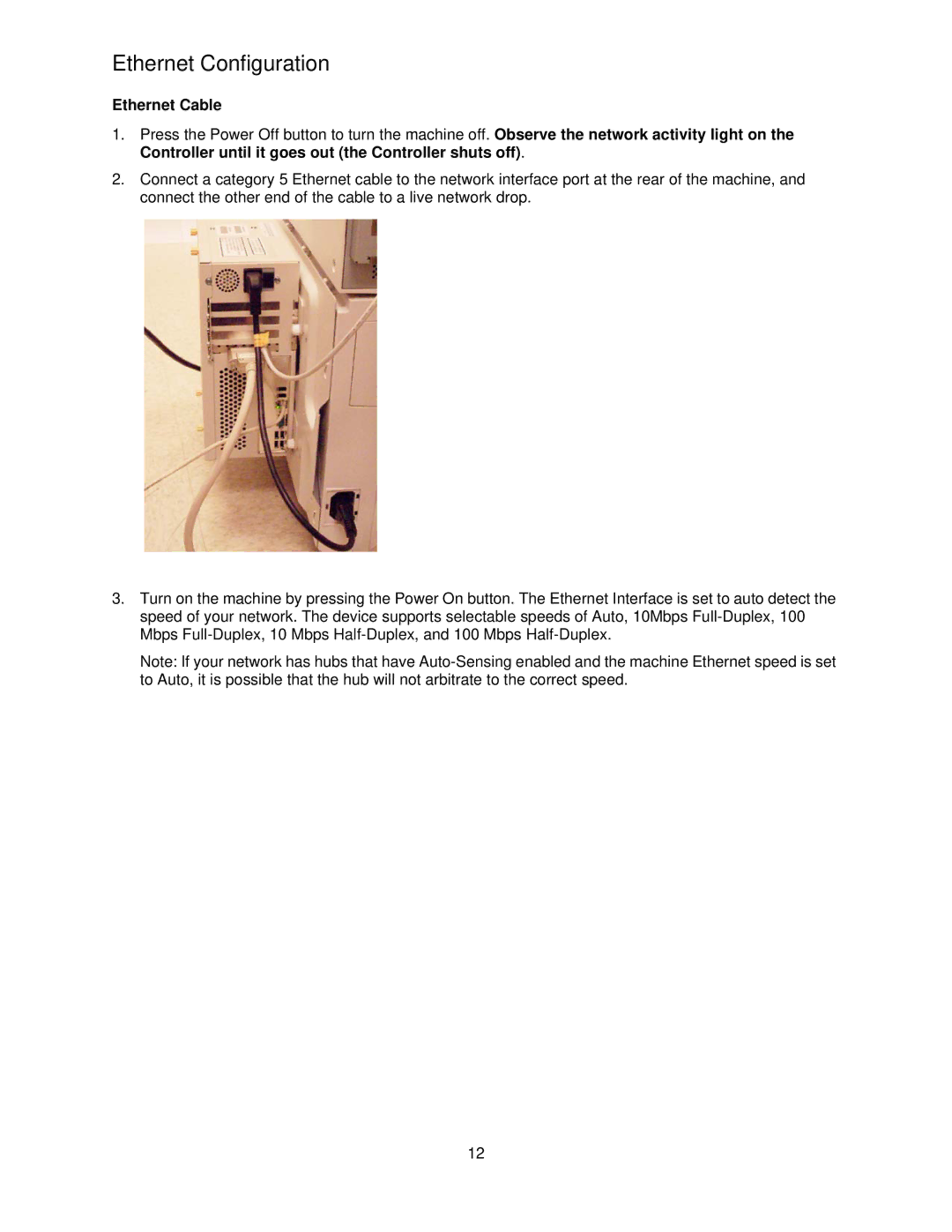 Xerox 7655, 7665, 7675 manual Ethernet Configuration, Ethernet Cable 