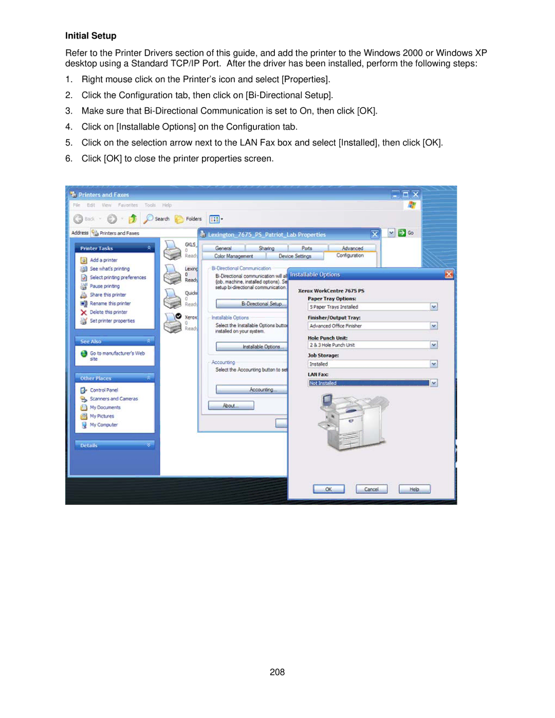 Xerox 7665, 7675, 7655 manual Initial Setup 