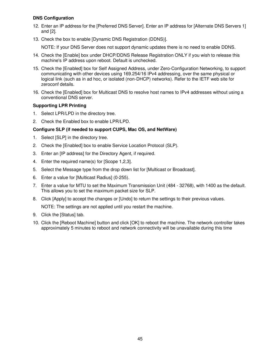 Xerox 7655, 7665, 7675 manual DNS Configuration, Supporting LPR Printing 