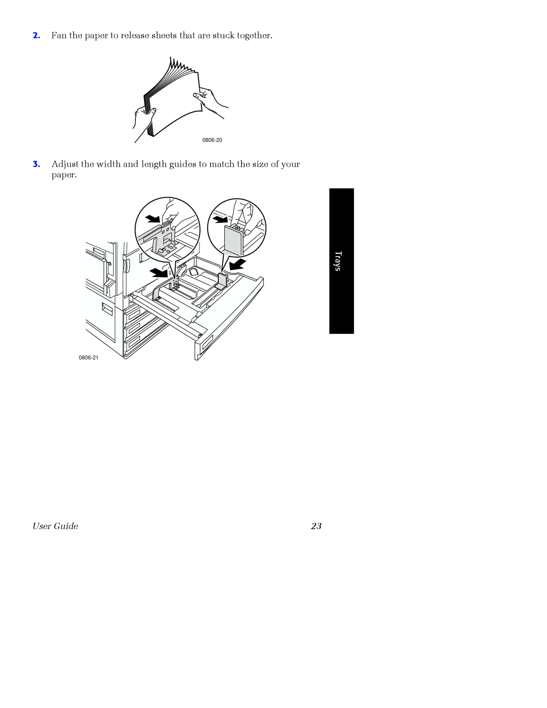 Xerox 7700 manual Fan the paper to release sheets that are stuck together 