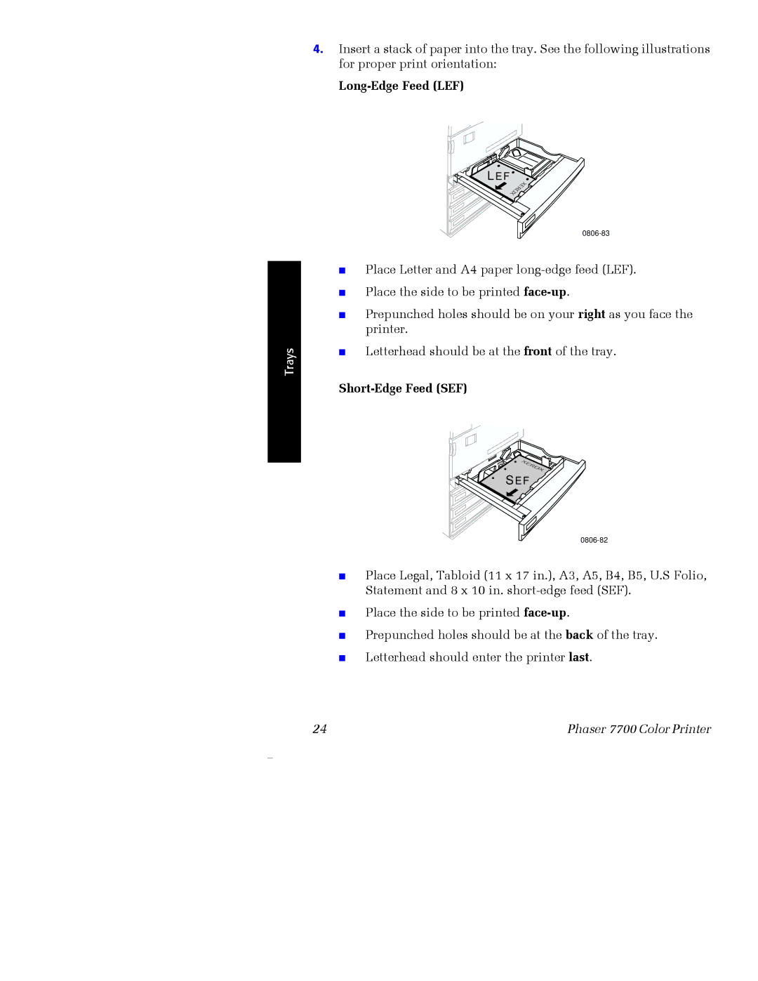 Xerox 7700 manual Long-Edge Feed LEF 