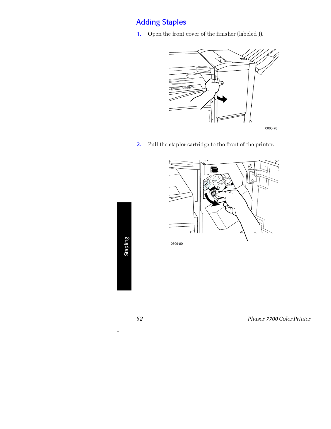 Xerox 7700 manual Adding Staples 