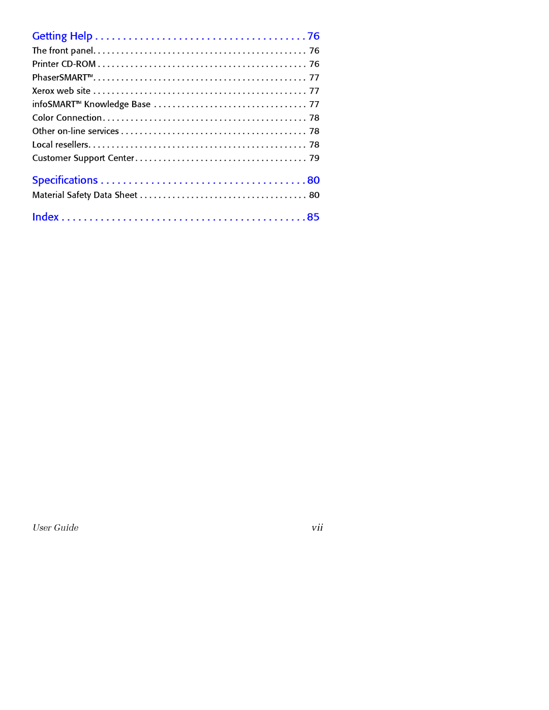 Xerox 7700 manual Specifications 