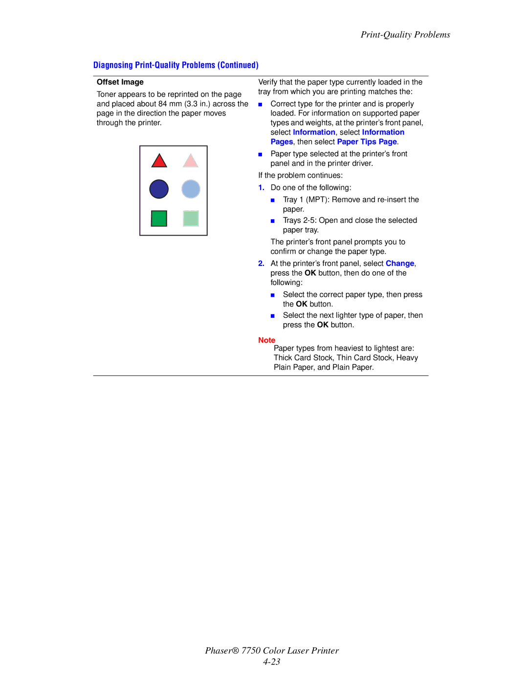 Xerox 7750 manual Offset Image 