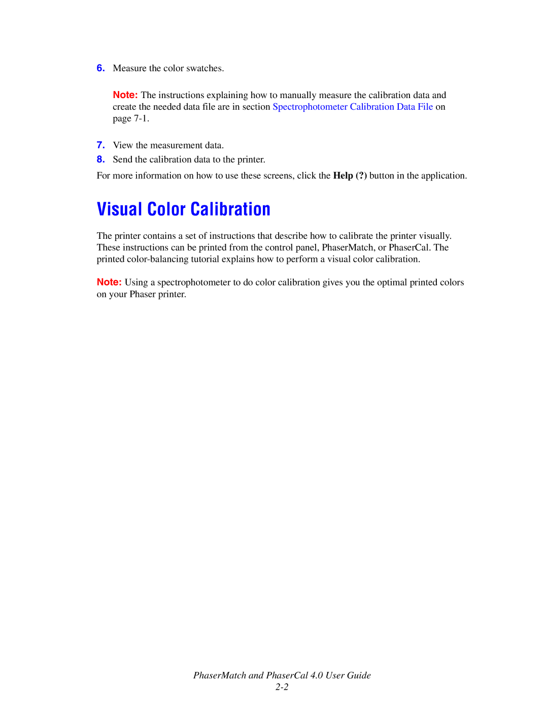 Xerox 7760 manual Visual Color Calibration 