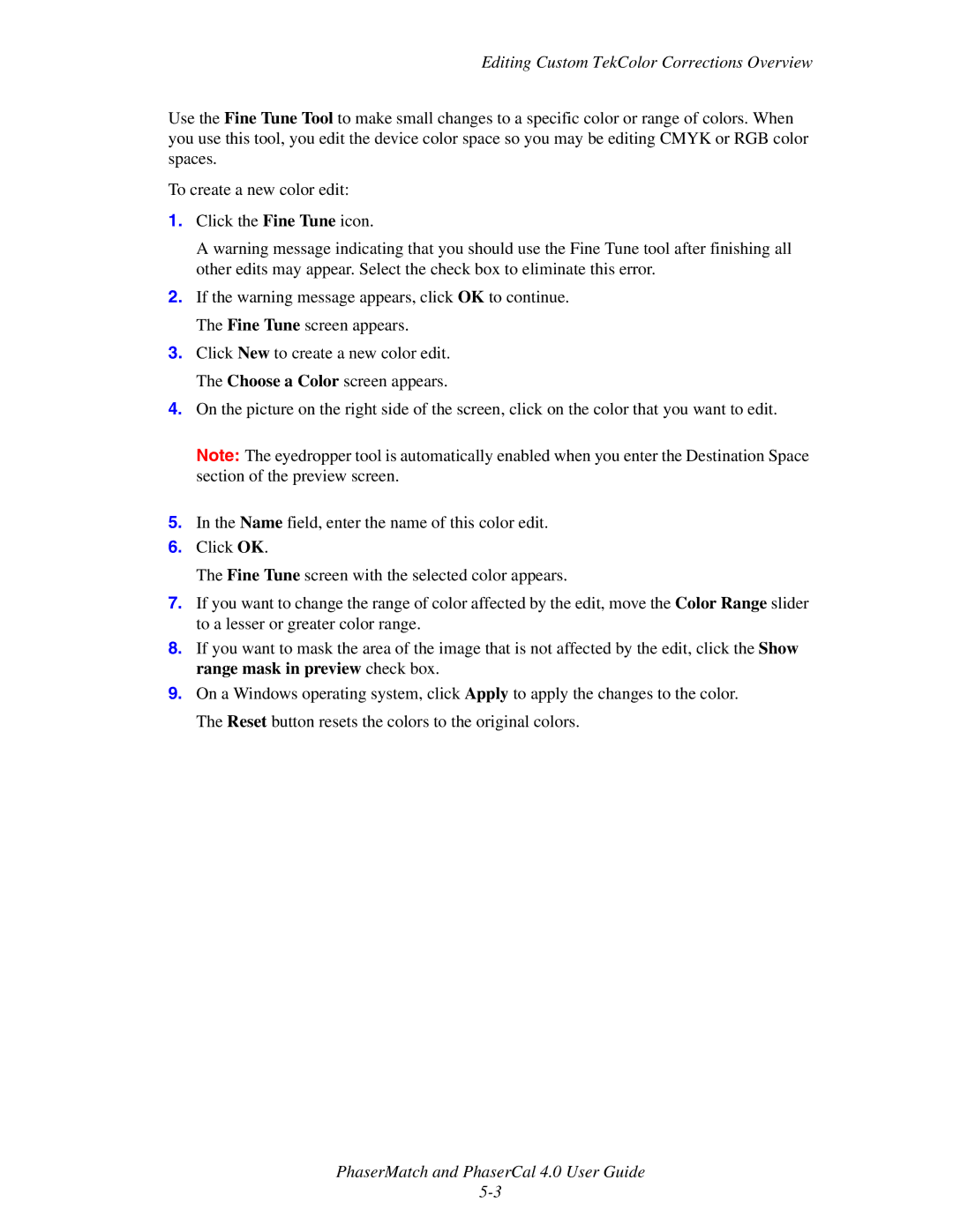 Xerox 7760 manual Editing Custom TekColor Corrections Overview 