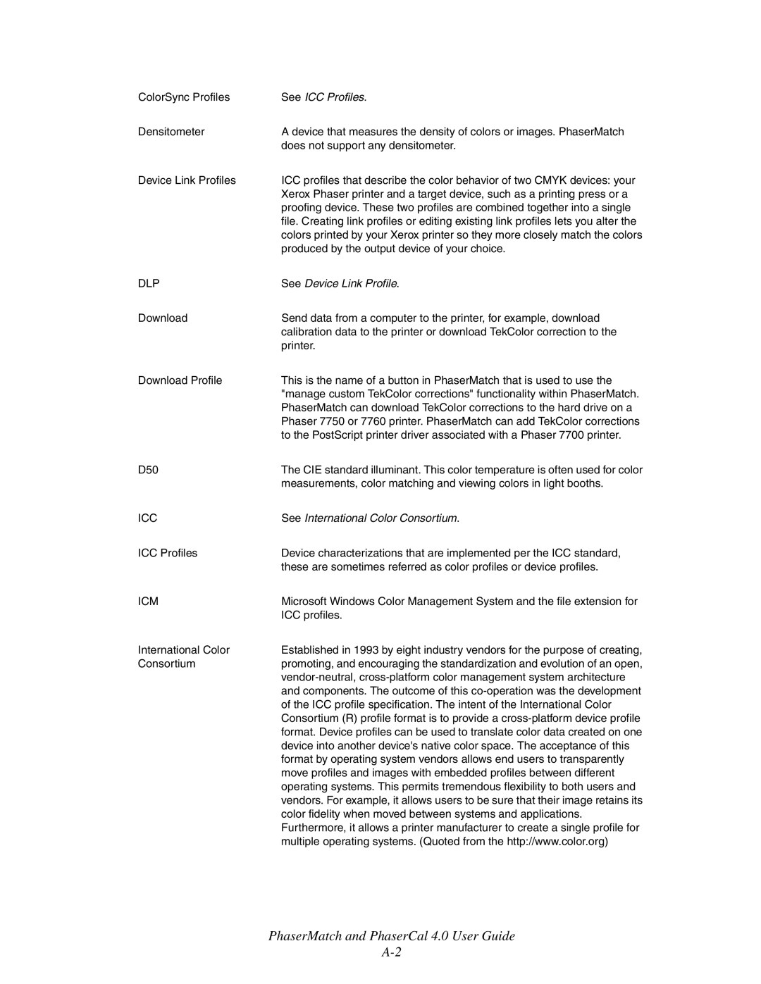 Xerox 7760 manual See ICC Profiles 