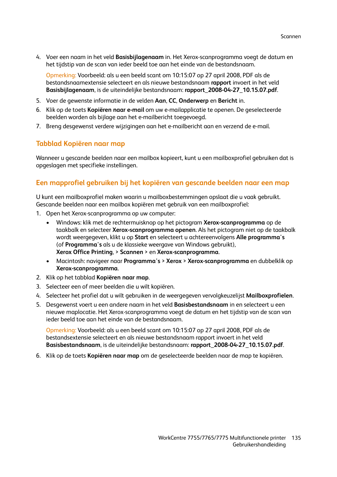 Xerox 7765, 7755, 7775 manual Tabblad Kopiëren naar map 