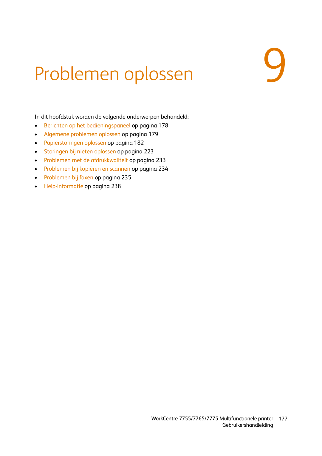 Xerox 7765, 7755, 7775 manual Problemen oplossen 