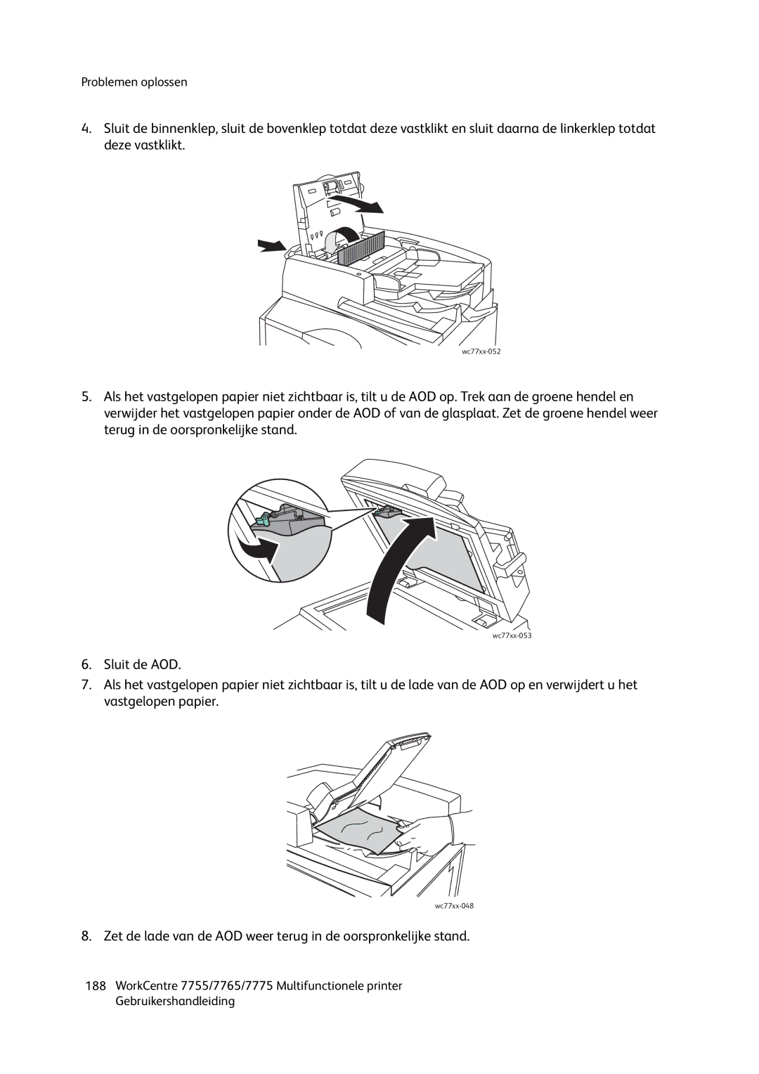 Xerox 7775, 7765, 7755 manual Wc77xx-052 