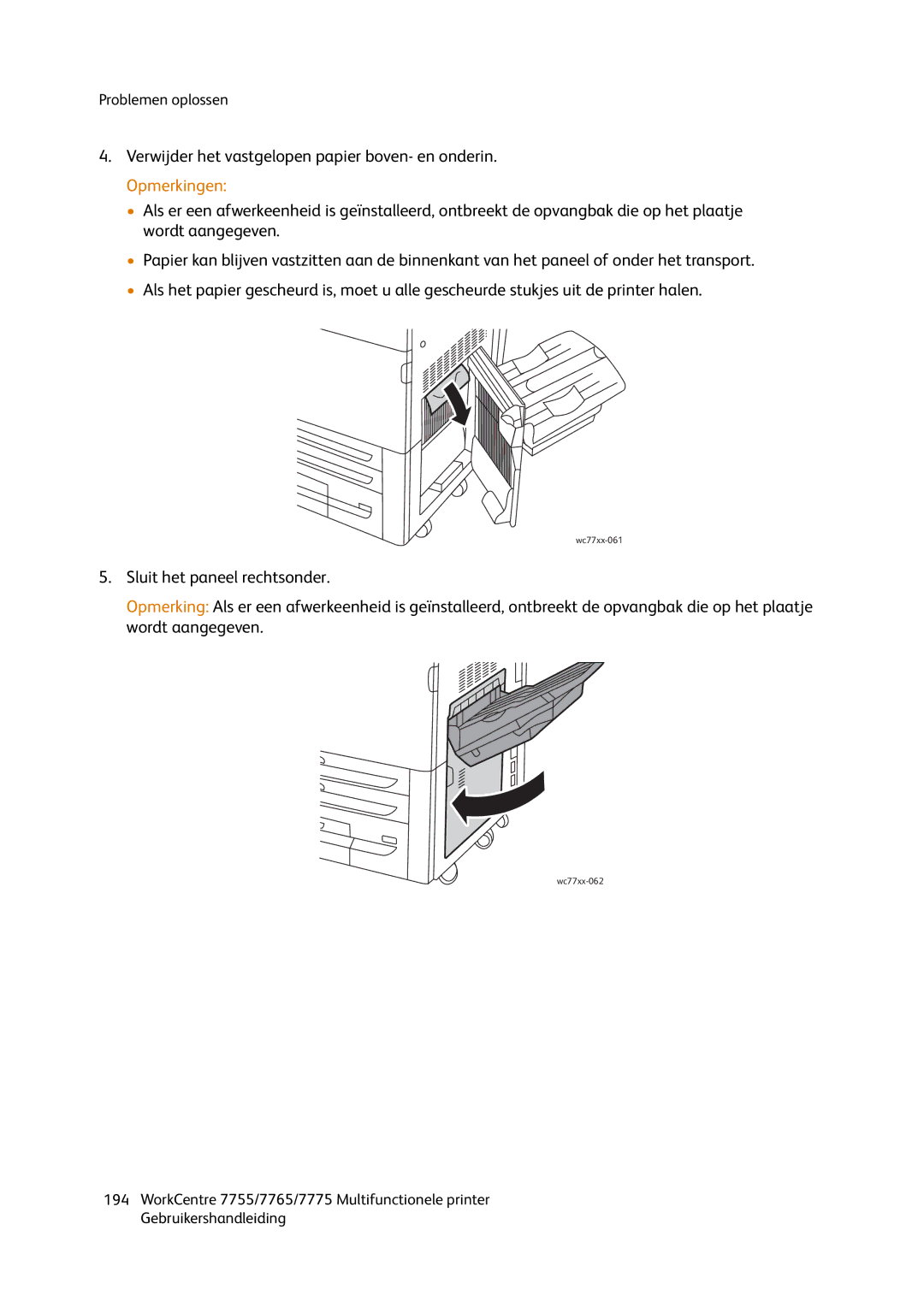 Xerox 7775, 7765, 7755 manual Wc77xx-061 