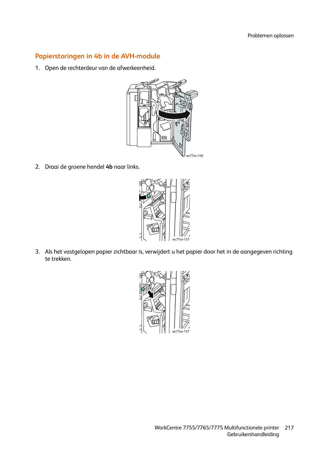 Xerox 7755, 7765, 7775 manual Wc77xx-157 