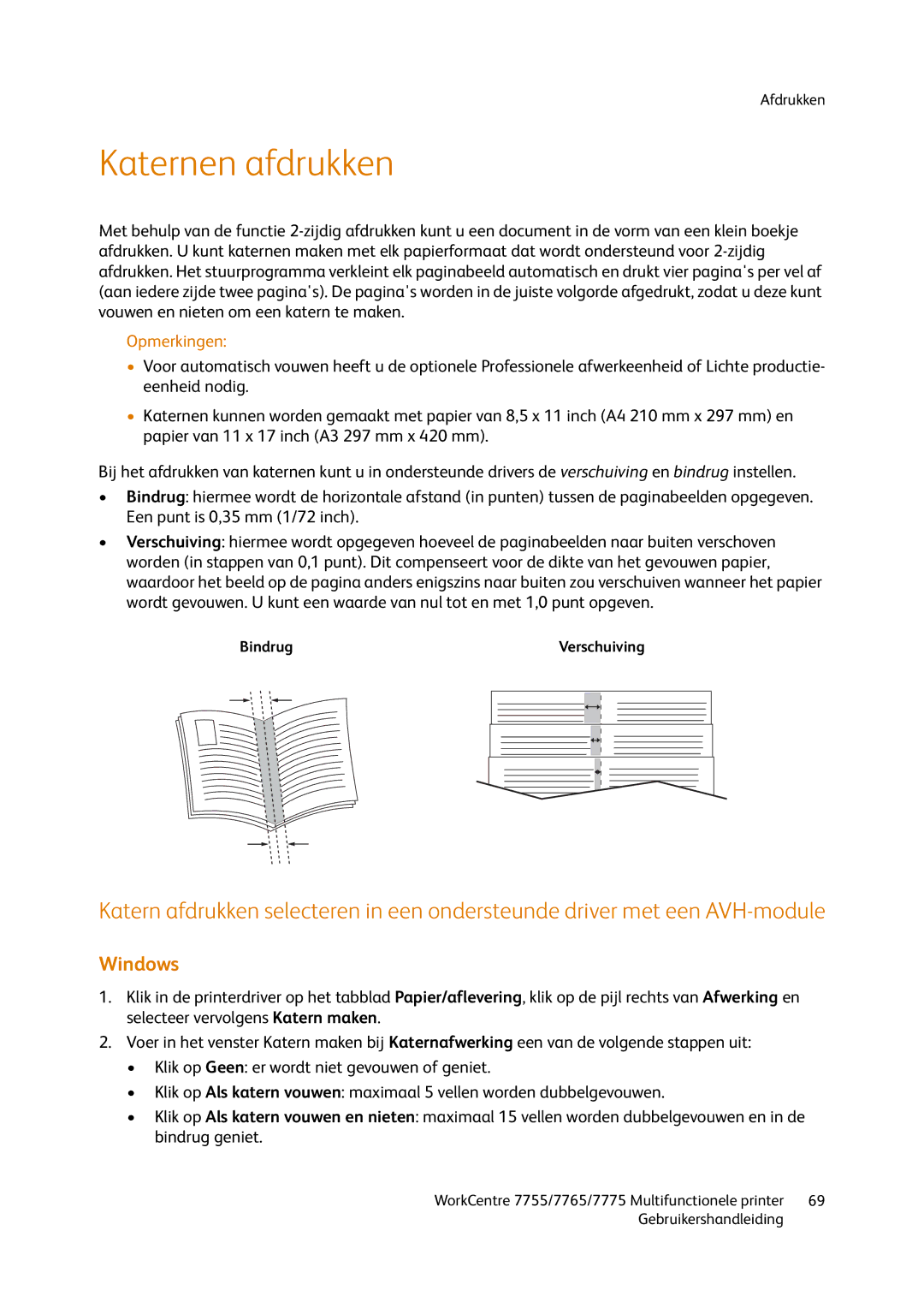 Xerox 7765, 7755, 7775 manual Katernen afdrukken 