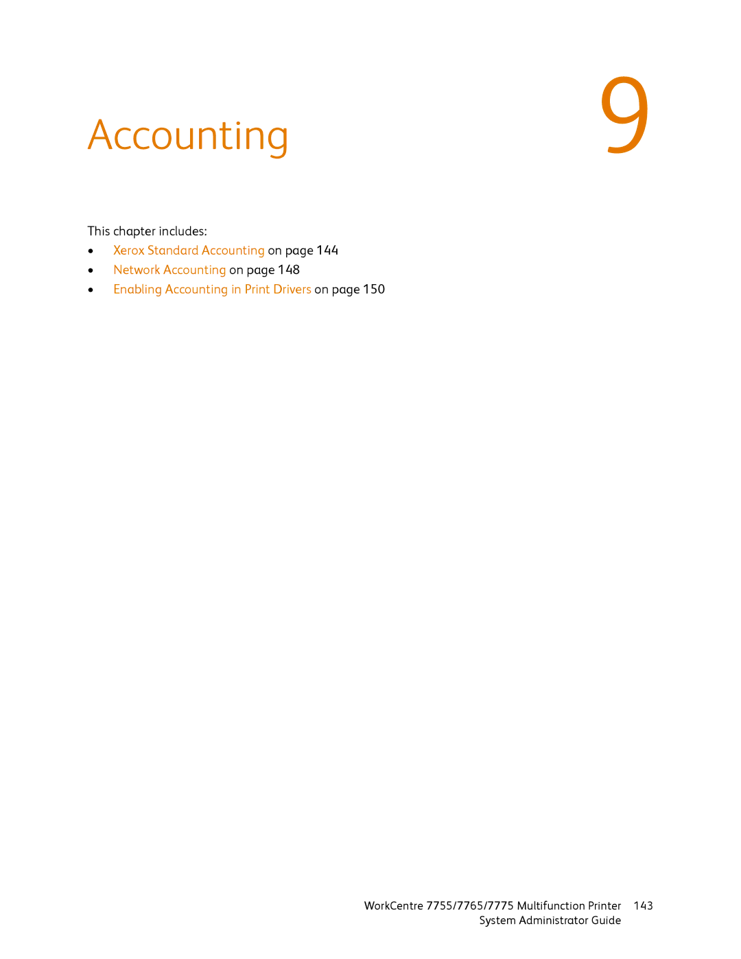 Xerox 7775, 7765, 7755 manual Accounting9 